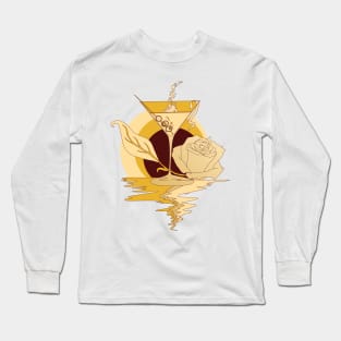 Champagne Martini and Rose Long Sleeve T-Shirt